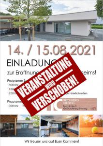 Eröffnung neues Clubheim - VERANSTALTUNG wird VERSCHOBEN !!!